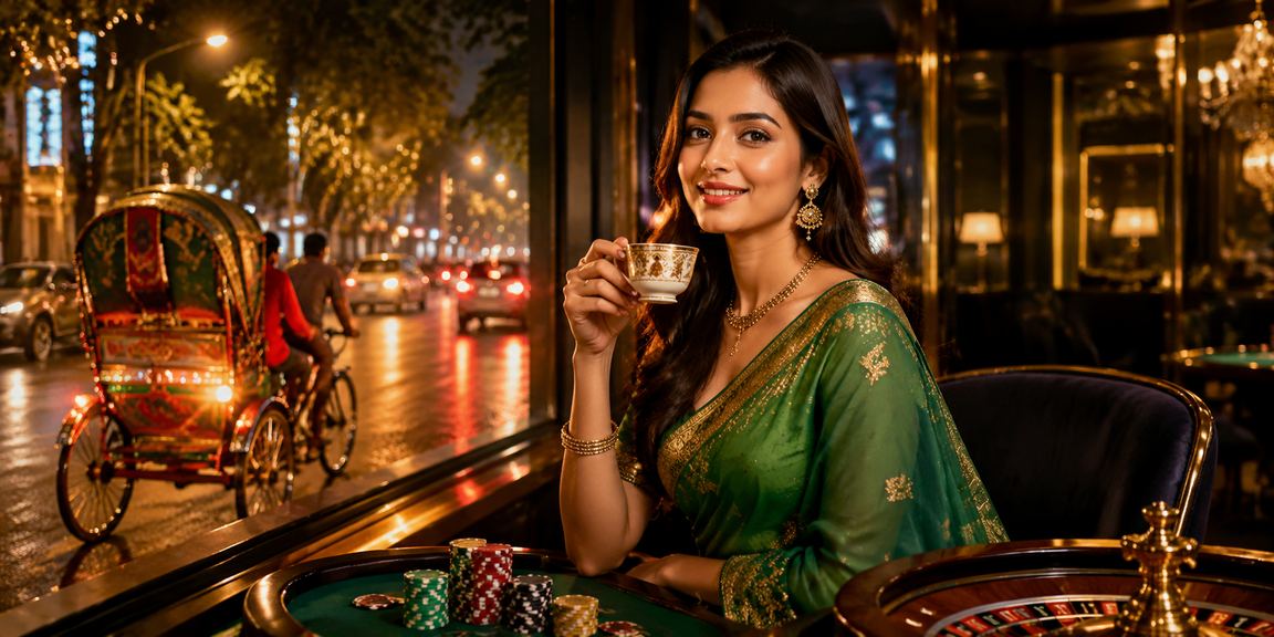 ঢাকায় শাড়ি পরিহিত নারী অনলাইন বেটিং ও গেমিং উপভোগ করছেন