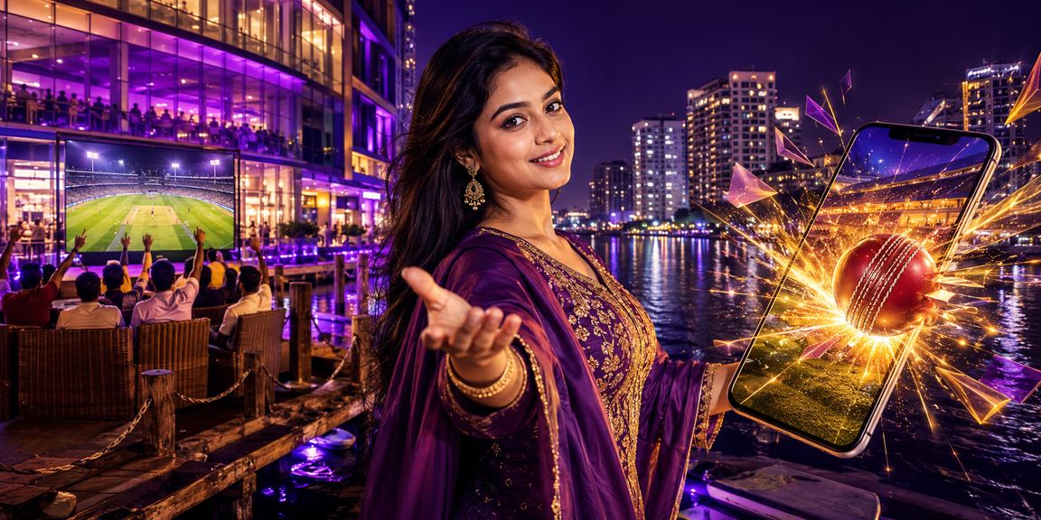 ঢাকায় নিয়ন আলোর মধ্যে fa66 - এ ক্রিকেট বেটিং উপভোগ করছেন একজন খেলোয়াড়