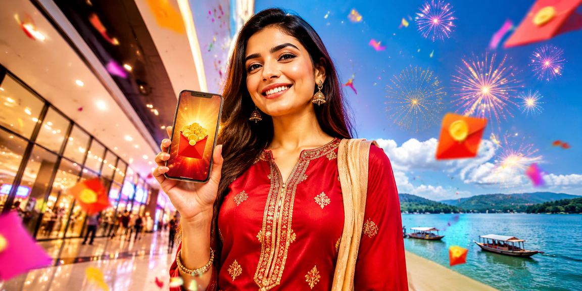 রাঙামাটিতে সমুদ্র সৈকতে রেড এনভেলপ বোনাস ও গেমিং উৎসবের দৃশ্য